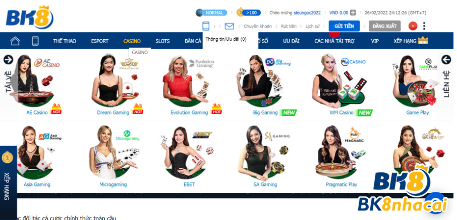 Casino trực tuyến tại BK8