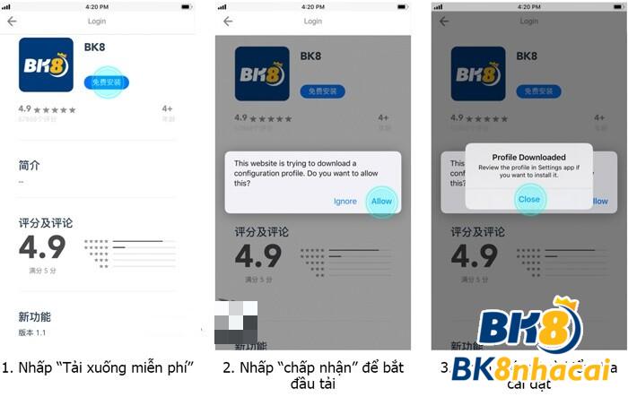 Tải app BK8 dễ dàng trên thiết bị IOS