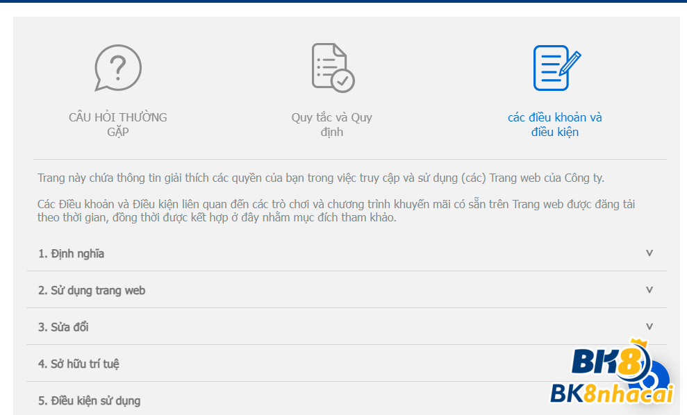 Người chơi cần tuân thủ các điều khoản nạp tiền tại BK8 quy định
